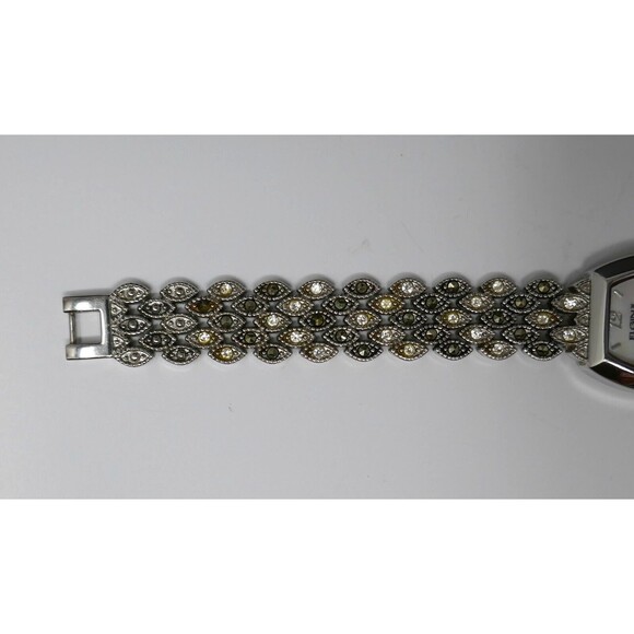 Elgin II Crystal Marcasite Silver Tone Ladies Quartz Watch NEW BATTERY main image 14